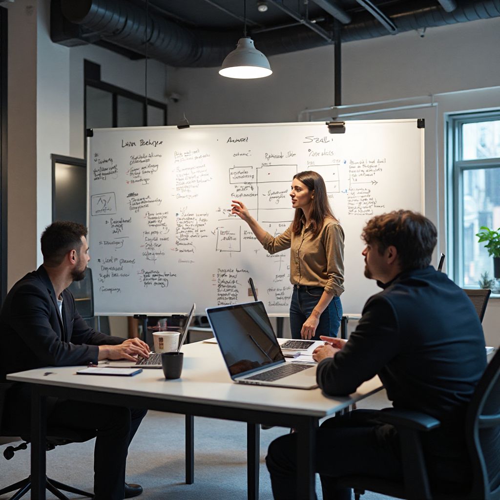 Development team brainstorming session